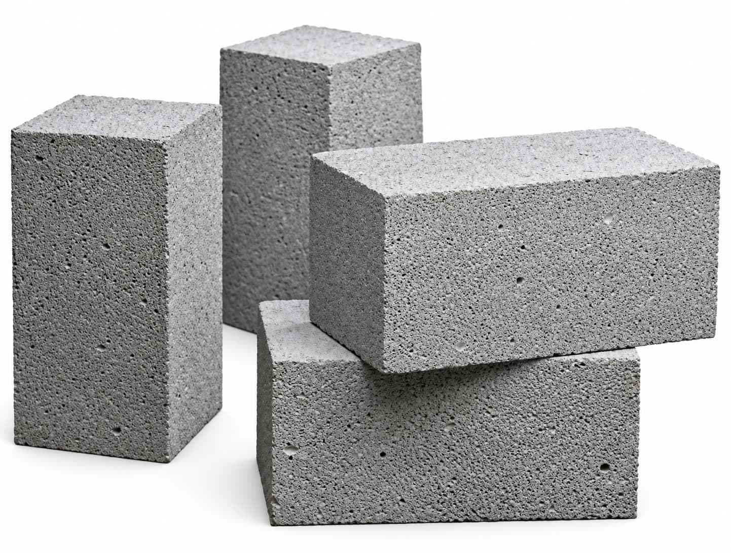 Concrete blocks and building materials