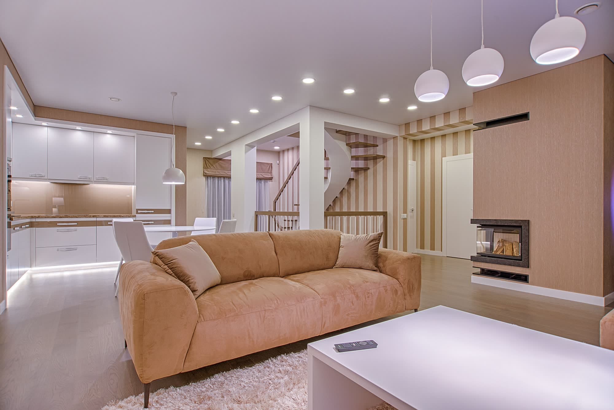 Modern interior work and finishing